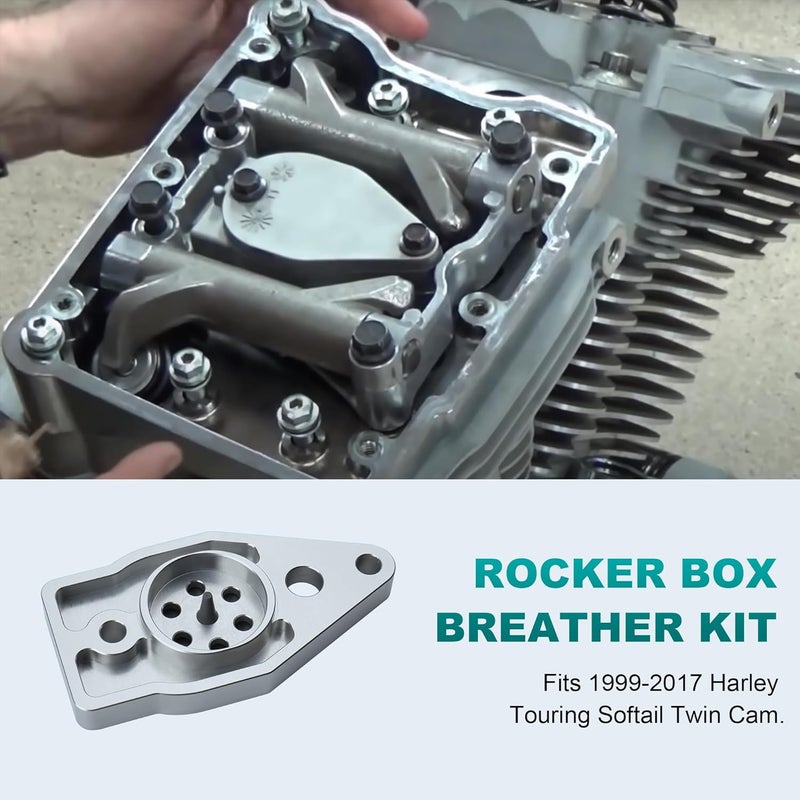 MoKitDora Twin Cam Rocker Box Breather Kit for Harley 1999-2017 Touring Softail Dyna - Image 2